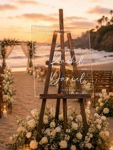 Photo Wedding Welcome Sign, Wedding Rehearsal Sign, Modern Wedding Sign, Acrylic Welcome Sign, Wedding Photo Sign, Welcome To Our Wedding - Multicolor - View 2