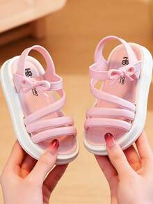 HAHABOBO Sandal Olahraga Anak Baru, Penutup Tali Tumit dengan Perekat Velcro, Alas Kaki Lembut, Sepatu Luar Ruangan Musim Panas Ringan - Berwarna merah muda - View 5
