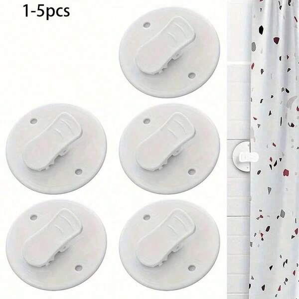 1/2/3/4/5 stuks plastic douchegordijnclips, wind- en spatscherm voor de badkamer, gordijnbevestiger in huisstijl met verzwaarde zuignappen, douchegordijnstof, gordijnverzwaarklips, gespvaste zijclip voor thuis, vakantie, cadeau, zomer, badkamer