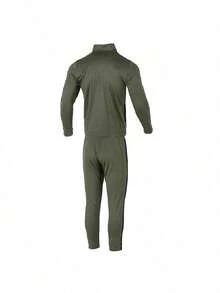 Under Armour Men's UA Rival Knit Track Suit 2026 Summer Military Green Side Stripe Stand Collar Track Suit 1357139-390 - Green - View 2
