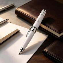 (MAJOHN) Retractable Fountain Pen, Twist-Action Capless Design With Resin Barrel, Smooth Writing Ink Pen For Office & School Students - Multicolor - View 4