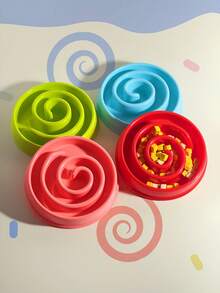 Vortex Shaped Cat Slow Food Bowl, Anti Suffocation Pet Bowl, Plastic Leak Proof Pet Bowl, Dog Feeding Basin, Dog Bowl - Multicolor - View 7