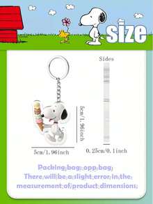 Cartoon Snoopy Keychain Pendant Car Decoration Women's Small Accessory Couple Mood Theme Gift Valentine's Day Small Gift - Irregular - View 4