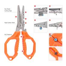 LEOFISHING Multifunction Fishing Scissors For Braided Line Mono Fluorocarbon Wire Lines,Non-Slip Grip Fishing Shears Enlarged Finger Holes With Bottle Opener - Orange - View 3