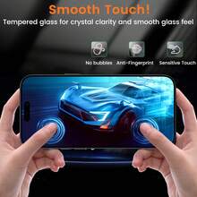 3 Buah Pelindung Layar Kaca Tempered Kompatibel Dengan iPhone 11 12 13 14 15 16 17 18 Pro Max XS X XR 17 Air Duo 16e 14 15 16 Plus Film Anti Mata-mata Pelindung Layar Privasi Cakupan Penuh Khusus Dengan Fungsi Perlindungan Kaca Tempered - Hitam - View 4