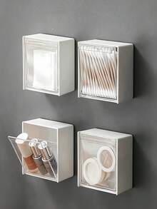 1/3pcs Wall-Mounted Storage Box, Cosmetic Organizer, Jewelry Box, No-Drill Storage Rack, For Organizing And Storing Dental Floss, Hair Ties, Hair Clips, Powder Puffs, Suitable For Home, Dorm, Bathroom Decor And Accessories, Back To School Supplies, Dorm Essentials - Multicolor - View 9