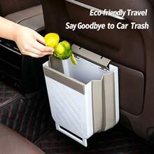 Foldable Car Back Seat Trash Can, Multi-Functional Hanging Storage Box, Waterproof Car Interior Garbage Bin Organizer With Phone Holder - Multicolor - View 3