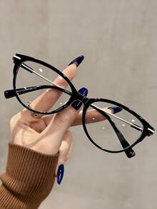 1/2 Paar Vintage Katzenaugen Brillen, Y2K kleiner Rahmen, leichte transparente Gläser, modische dekorative Brille, Metallrahmen, geeignet für den täglichen Gebrauch - Verschiedenfarbig - Übersicht 13