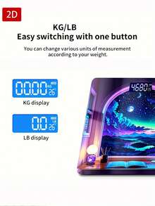 Digital Body Weight Scale With One-Touch Measurement Technology, Thickened Tempered Glass LED Bathroom Scale, Digital Weight Loss Scale Gift - Multicolor - View 9