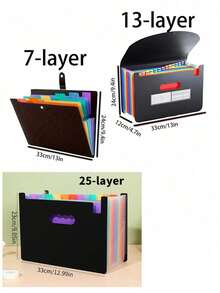 24/13/7 Compartment Expanding File Organizer - Foldable Portable Accordion Style File Folder With Durable Cover, For Storing Documents And Art Supplies - Multicolor - View 2