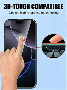 Navigator 4pcs Full Coverage High Definition Tempered Glass Screen Protector Film, Compatible With IPhone Duo/18 Pro Max/18 Pro/18/11/12/12 Pro/13/14/13 Pro/14 Pro/15/15 Pro/12 Pro Max/13 Pro Max/14 Plus/14 Pro Max/15 Plus/15 Pro Max/16/16 Plus/16 Pro/16 Pro Max/17/17 Pro/17 Pro Max - Clear - View 3