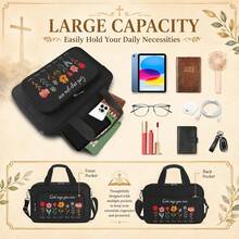 Large Bible Bags For Women Organizer With Bible Cover Case, Bible Cover Study Supplies Bible Journaling Kit Book Carrying Case With Bible Highlighters Tabs, Christian Gift For Women Mom - View 6