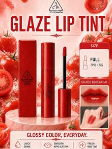3CE Water Glow Lip Gloss #BREAK ME 5g, High Pigment, Buildable, Hydrating Without Drying, Brightens Complexion For Yellow Skin Tones - #BREAK ME - View 2