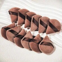 便攜式迷你三角化妝刷，柔軟天鵝絨面部工具，適用於散粉、修容與細節化妝，6/12/20入可選 - 彩色 - 查看 5