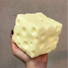 Giant Cheese Cube Stress Ball, Large Cheese Squeeze Ball, Stress Relief Toy, ASMR Sensory Anti-Stress Product, Christmas Gift, Squish>Barato, Dumpling Surprise - Multicolor - View 6
