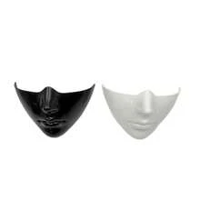 1pc Halloween Black Lower Face Mask, Aesthetic Cyberpunk Warrior Face Cover, Halloween Cosplay - Multicolor - View 6