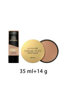 Max Factor [Bundle] Lasting Performance Foundation 105 Soft Beige 35 Ml + Creme Puff Powder Compact 42 Deep Beige 14 G - 105 Soft Beige+42 Deep Beige - View 2