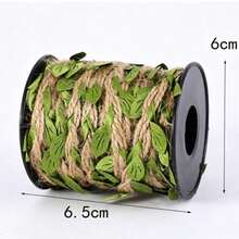 1 Roll 10M Leaf Jute Twine, Multi Color Artificial Green Leaf Wax String, DIY Craft Braided Decor Rope For Gift Wrapping Floral Arrangement Wall Decor - 1Pc - View 12