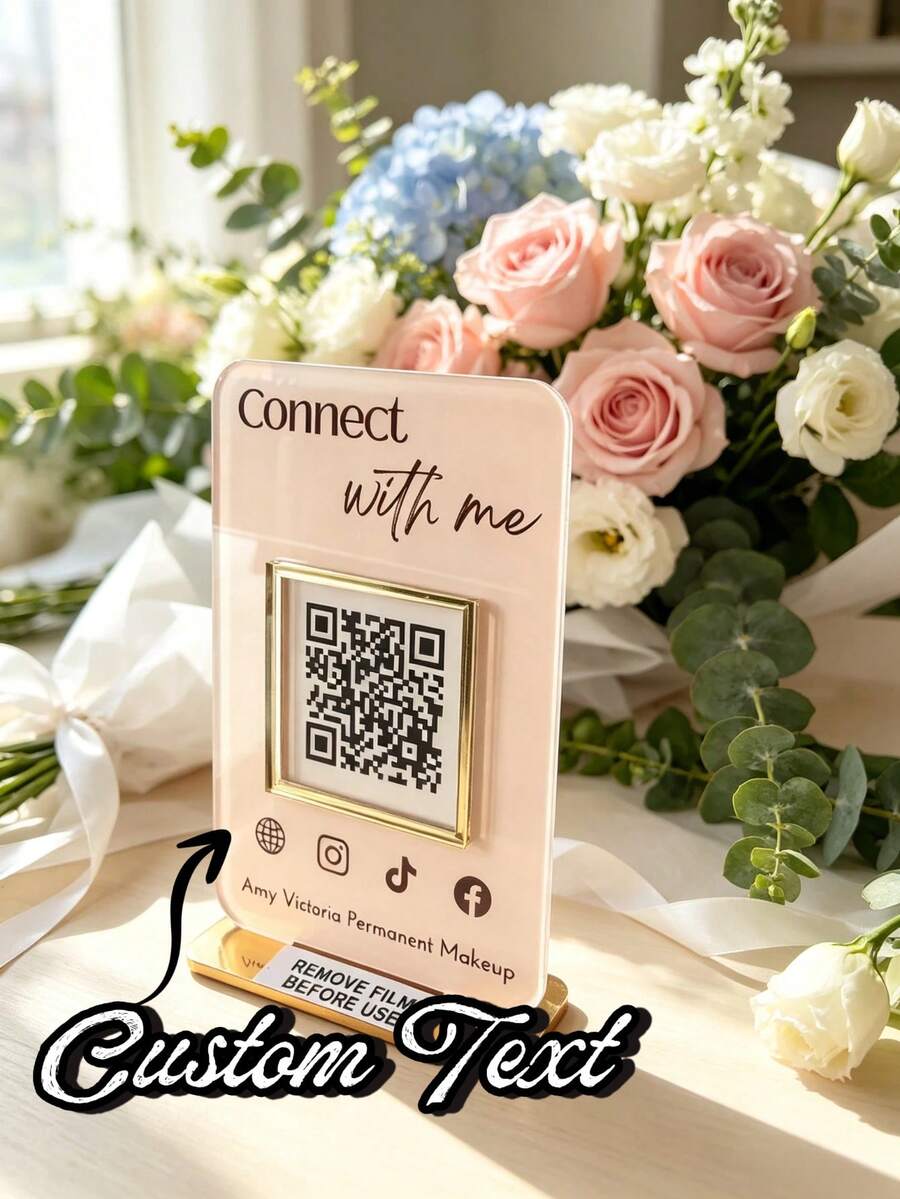 客製化壓克力 QR Code 告示牌,商業付款碼立牌,支援圖片與文字客製化!高透明壓克力材質,耐磨防水耐用,QR Code 辨識靈敏,可用作牆貼、桌面立牌,適用於便利店、餐廳、實體店,免費版面設計 - 彩色 - 查看 1