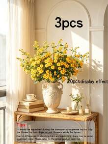 1/2/3pcs 27.6in Artificial Rose Flowers, Suitable For DIY Flower Wall, Scene Decoration, Living Room Bedroom Vase Arrangement, Wedding, Party Decor, Tabletop Centerpiece. Suitable For Autumn/Winter Seasons, Can Be Used For Room Decor, Home Decor - Yellow - View 12