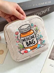 Striped Portable Travel Pill Bag, Travel Pill Storage Bag, Camping Medicine Bag, Multi-Functional Fabric Small Medicine Bag, Simple Cosmetic Bag, Outdoor Home Medicine Bag, Toiletry Bag, Suitable For Medicine, Cosmetics, Lipstick And Daily Small Items, Unique Birthday Gift, Holiday Gift, Party Gift, Vacation Gift, Thanksgiving, Christmas Gift (Only Empty Bag) - Multicolor - View 12