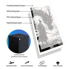 Ink Wash Samurai Black Dragon Style Vinyl Skin For Xbox Series X Console + Controller Full Body Wrap, Waterproof, Scratch-Resistant, Dust-Proof, Removable Without Residue - View 8