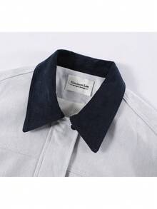Women's Colorblock Zipper Casual Versatile Daily Long Sleeve Jacket - Light Grey - View 5
