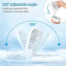 Mini Handheld Fan With Digital Display, Foldable Neck Fan, USB Rechargeable 3000mAh Battery, 180° Adjustable, 3-Speed Wind Settings, Perfect For Personal Cooling, Travel And Sports - Handheld Fan - View 5