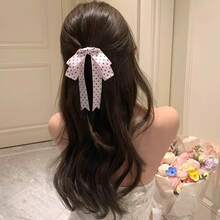 1/3pcs Polka Dot Print Double Layer Bow Ribbon Hair Clips, Women's Hair Accessories - Multicolor - View 2