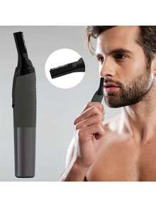 Multifunctional Eyebrow Trimmer, Electric For Men, Nose Hair Trimmer, Rechargeable Facial Hair Shaver Painless Detail Trimmer With Sharp Blade For Eyebrows, Sideburns, Nose And Ear Hair - Black - View 4