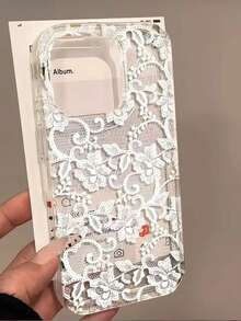 1件透明蕾絲手機殼，適用於 Apple 17 Pro Max/12/16 Plus - 白色 - 查看 4