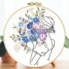 1 قطعة 20*20 سم/7.9*7.9 بوصة، طقم تطريز الزهور والنساء، مجموعة تطريز يدوية DIY للمبتدئين البالغين، هدية منزلية، هدية خياطة للنساء، تشمل دليل المستخدم، قماش مطبوع بالنمط، إطار التطريز، الإبرة والخيط. - A - مشاهدة 13