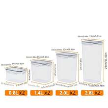 10pcs Sealed Food Storage Containers With Flip Lid (5 Sealed Jars + 5 Sealed Lids) / 16pcs (8 Sealed Jars + 8 Sealed Lids) - Microwave And Refrigerator , Summer Travel Fresh-Keeping Boxes, Transparent Plastic Kitchen Storage Containers - Leak-Proof Stackable, Suitable For Fruits, Vegetables, Pasta, Dry Goods, Camping, RVs, Etc. - Clear - View 13