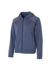 Under Armour Women's UA Rival Tricot Tracksuit HD-GRY 2026 Summer Hooded Colorblock Sports Casual Two-Piece Set 6001966-044 - Heavy Rain Gray - View 3