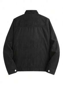 Men's Spring/Autumn Casual Fashion Minimalist Outdoor Lapel Jacket - Black - View 3