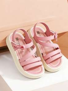 HAHABOBO Sandal Olahraga Anak Baru, Penutup Tali Tumit dengan Perekat Velcro, Alas Kaki Lembut, Sepatu Luar Ruangan Musim Panas Ringan - Berwarna merah muda - View 4