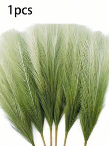 10pcs Artificial Reed Grass, Faux Fluffy Grass Stems, Bohemian Style Wedding Decor, Room Decor, Home Decor, Mother's Day Gift (Sage Green Gradient), Valentine's Day - Multicolor - View 11