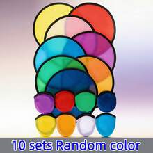 Colorful Nylon Folding Round Fan With Storage Bag, 9.8 Inch, DIY Sublimation Handheld Cooling Fan, Suitable For Summer Outdoor Games, Birthday Parties, Weddings And Beach - Multiple Styles - View 13