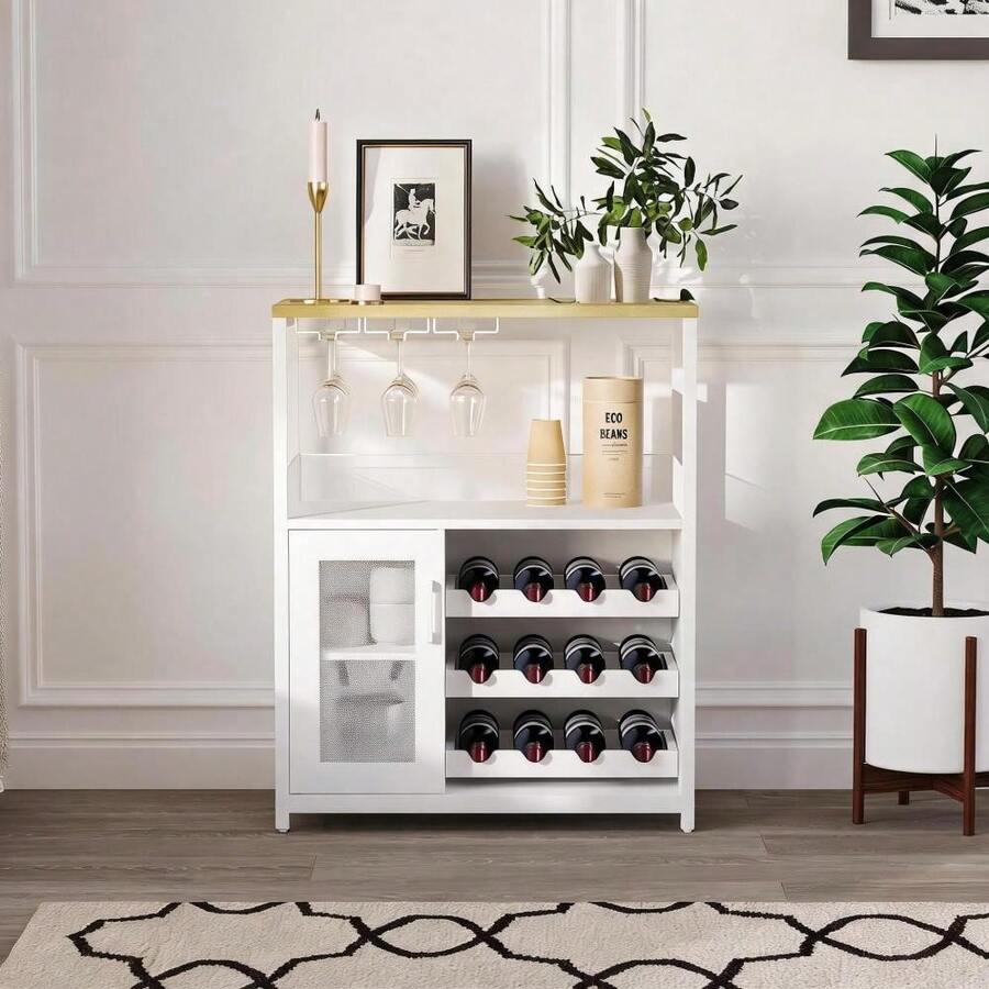 Kselythan Freestanding Wine Racks & Cabinets - White - View 1
