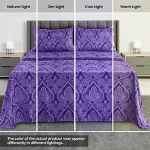 Lux Decor 6-Piece Paisley Bed Sheets High GSM Brushed Microfiber Sheets - Elevate Your Sleep Experience With 16-Inch-Deep Pocket Bedding Sheets & Pillowcases- Back To School- Graduation Gift- All Sizes Available- Winter Vibes, Christmas Decor, - 薰衣草 - 查看 7