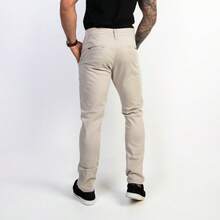 Urban Zone Jeans Men's Slim Fit Casual Twill Pants With Elastane - 沙 - 查看 7