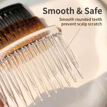 15-Teeth 10*5cm Plastic Hair Comb, Handmade DIY Material Comb, Handmade Craft, Hair Clip Accessories, French Style Side Hair Comb Anti-Slip Comb For Women And Girls Hairstyle Accessories - Multicolor a - View 7
