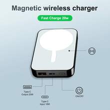 2025 Magnetic 15W Power Bank For IPhone,10000mAh Magsafe Battery Pack With 15w Fast Charging,Slim Magsafe Power Bank In&Out,With LED Display,Wireless Portable Charger For IOS 16/15/14/13/12 Series Podoru For MagSafe Battery Pack, 10000mAh Power Bank - 黑色帶LED顯示 - 查看 5