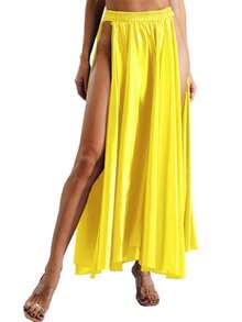 Belly Dance Coin Tassel Mesh Halter Crop Top, Double High Slit Flowy Satin Maxi Skirt, Suitable For Stage Performance And Carnival - Multicolor - View 23