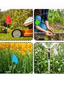18pcs Multi-Function PVC Marker Flags Red Blue Orange Marker Flags Measurement Landmark Flags Irrigation Marking Small Flags Halloween - Multicolor - View 5