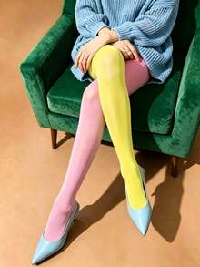 1pc Asymmetric Women Pantyhose, Fashionable And Unique Tights - Multicolor - View 22