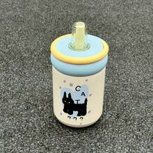 1pc Adorable Minimalist Cat Design Insulated Water Bottle, High-End Practical Portable Stainless Steel Tumbler Back To School - Multicolor - View 16