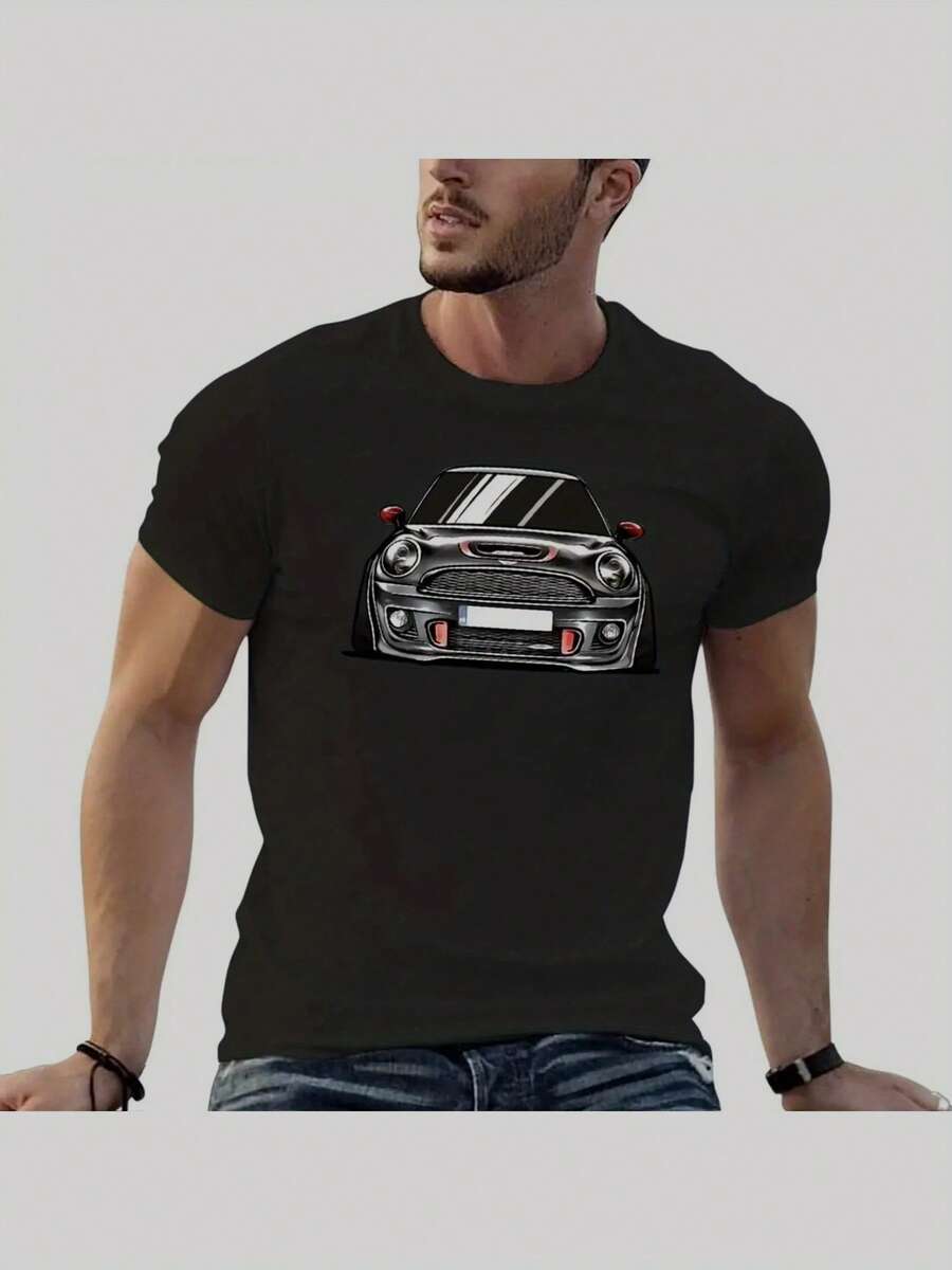 Toonart Mini John Cooper S Works GP Grafik-T-Shirt für Männer & Frauen - Offizieller Autodruck, Lässiges Rundhals-Kurzarmshirt, Atmungsaktive Sommerkleidung, Maschinenwaschbar, Ikonisches Fahrzeug - Schwarz - Übersicht 1
