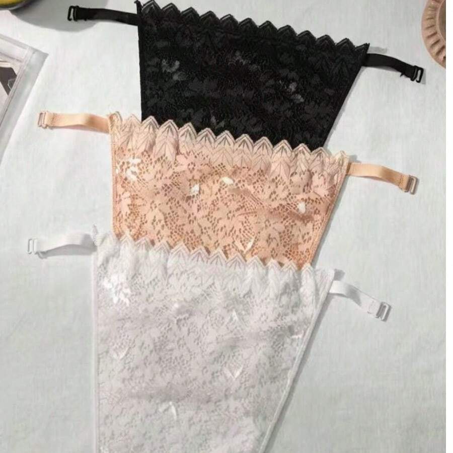 3pcs Women's Fake Collar Black White Nude One-Piece Chest Cover Fake Collar - Multicolor - View 1