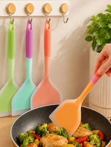 [Silicone Kitchen Utensils]Silicone Kitchen Utensils - Non-Stick Heat-Resistant Cookware, Suitable For Cooking, Stir-Frying And Frying - Ideal For Pancakes, Steaks And Grilling - Multicolor - View 9